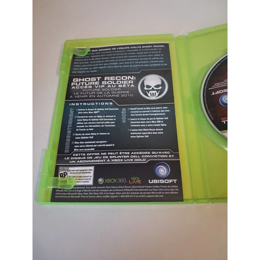 Tom Clancy's Splinter Cell: Conviction Microsoft Xbox 360 Complete Edition